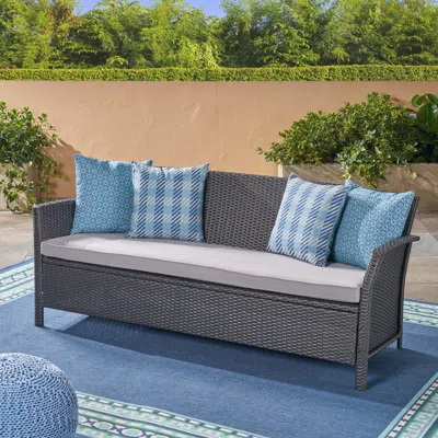 Streamdale Furniture Streamdale Curved Armrest Wicker Sofa With Water-resistant Cushions