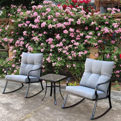 Streamdale Furniture Streamdale Rocker S Chair And Teapoy Medium Grey