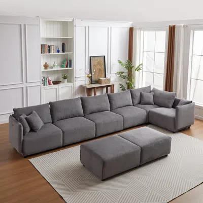 Streamdale Furniture Streamdale Versatile Comfort Modern & Customizable Modular Corduroy Sofa