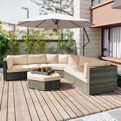 Streamdale Furniture Streamdale 6 Piece Outdoor Wicker Patio Furniture Set