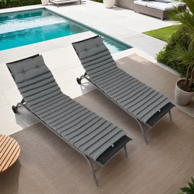 Streamdale Furniture Streamdale Premium 72.8" Uv-resistant Outdoor Chaise Lounge Cushions (2 Pack)