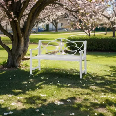 Streamdale Furniture Streamdale Elegant And Durable 3-seat Cast Iron Outdoor Patio Bench