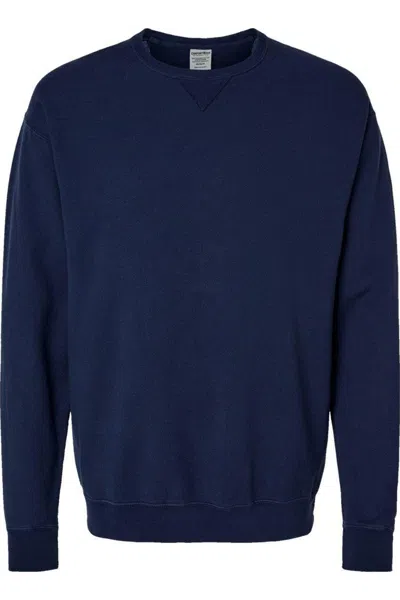 Comfortwash By Hanes Garment-dyed Unisex Crewneck Sweatshirt In Blue