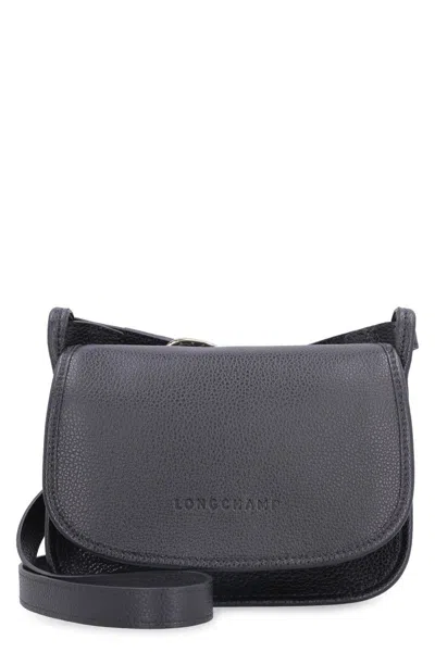 Shop Longchamp Le Foulonné Leather Crossbody Bag In Black