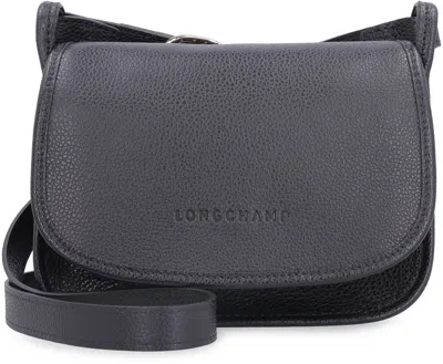 Shop Longchamp Le Foulonné Leather Crossbody Bag In Black