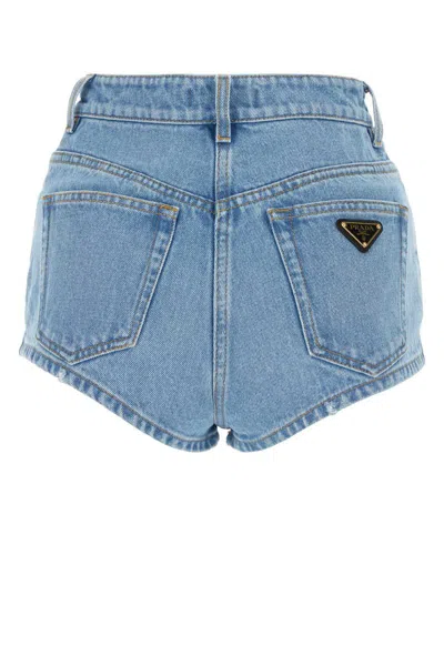 Shop Prada Shorts In Blue