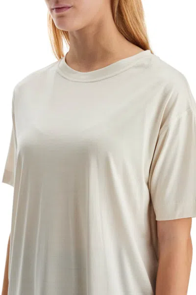 Shop Lemaire Silk Crewneck T-shirt In Neutro