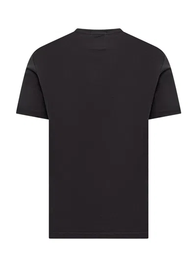 Emporio Armani Black Crewneck T-shirt With Logo Embroidery On The Front
