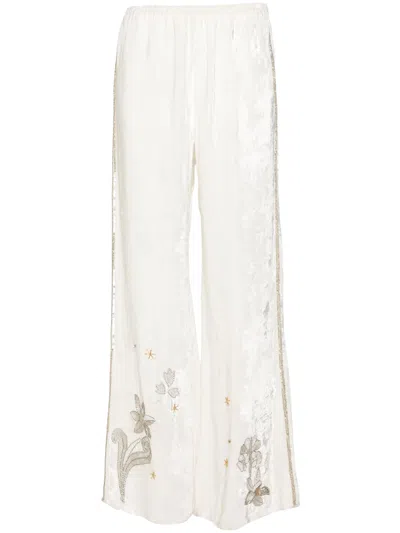 Forte Forte Forte_forte "frangipane Gardens" Embroidery Velvet Pants Clothing