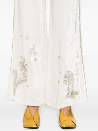 Forte Forte Forte_forte "frangipane Gardens" Embroidery Velvet Pants Clothing
