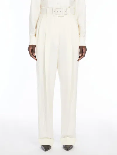 MAX MARA MAX MARA TROUSERS WHITE 