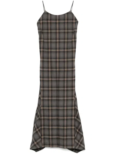 Our Legacy Naiad Plaid Cotton Long Dress