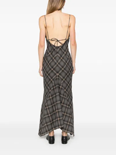 Our Legacy Naiad Plaid Cotton Long Dress