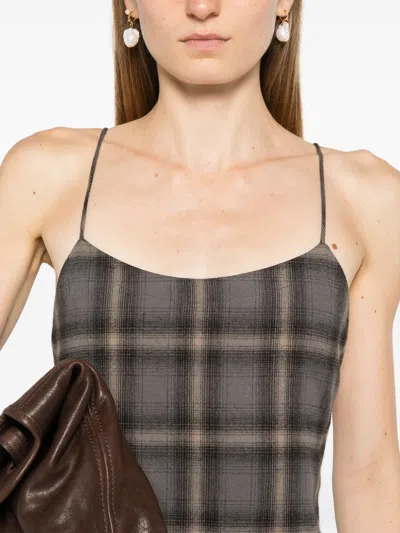 Our Legacy Naiad Plaid Cotton Long Dress