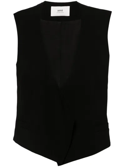 Ami Alexandre Mattiussi Ami Paris Wool Sleeveless Jacket In Multicolor