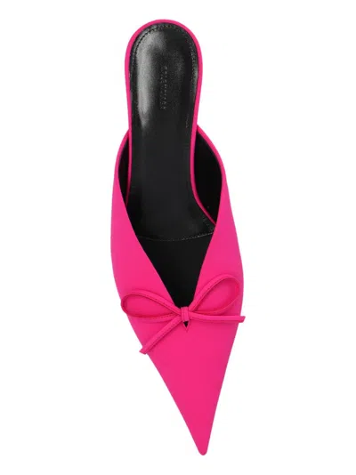 Balenciaga 40mm Knife Bow Nylon Blend Mules In Multicolor