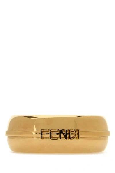 Fendi Metal Rigid Bracelet Gold-tone Finish In Gold