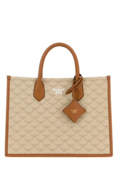 Mcm Canvas Himmel Medium Shopping Bag In Multicolor