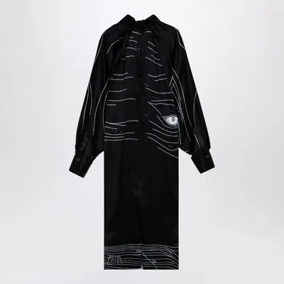 Ferragamo Spirit Print Satin Dress