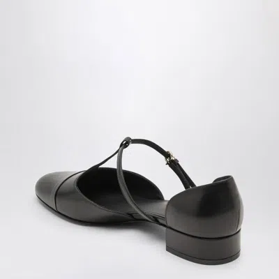 Ferragamo Linette Leather T-strap Ballerina Flats