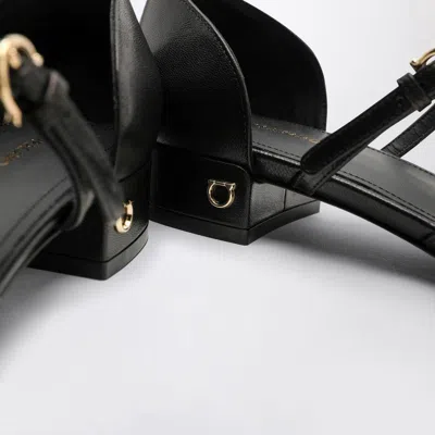Ferragamo Linette Leather T-strap Ballerina Flats