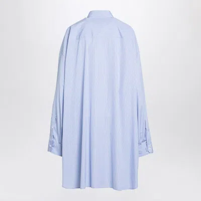 Maison Margiela Blue Striped Shirt In Cotton Poplin