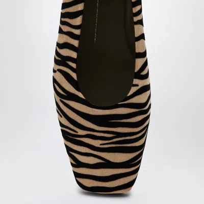 Maria Luca Augusta Zebra Ankle-chain Ballerina Flats