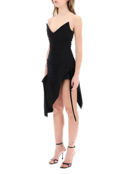 Shop Mugler Asymmetric Mini Bustier Dress