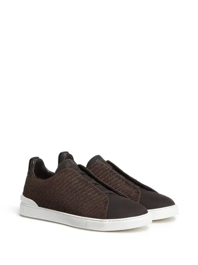 Shop Zegna Triple Stitch Low Top Sneaker