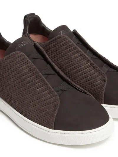 Shop Zegna Triple Stitch Low Top Sneaker