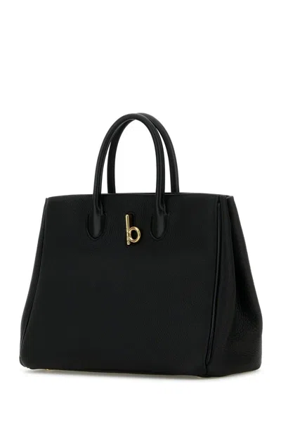 Burberry Medium Rocking Horse Suede Tote Bag In Black