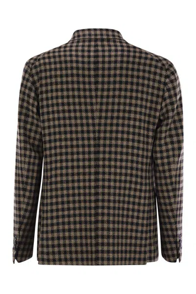 Tagliatore Men's Houndstooth Virgin Wool Blend Jacket In Black