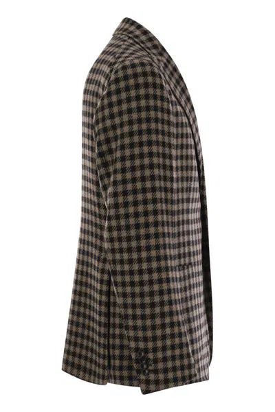 Tagliatore Men's Houndstooth Virgin Wool Blend Jacket In Black