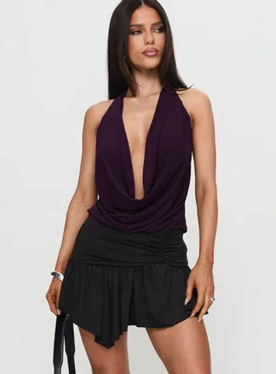 Princess Polly Lower Impact Trianta Asymmetrical Mini Skirt In Black
