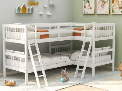 Streamdale Furniture Streamdale L-shaped Bunk Bed With Ladder