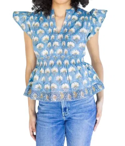 Victoria Dunn Violet Blouse In Bluestone In Blue