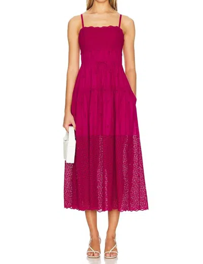 Ulla Johnson Isadore Eyelet A-line Maxi Dress In Pink