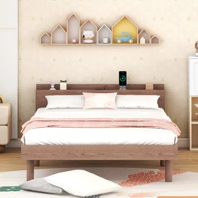 Streamdale Furniture Streamdale Modern Design Twin Size Platform Bed Frame With Built-in Usb Port