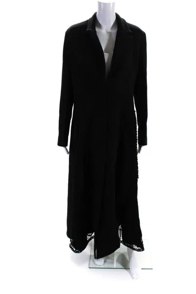 Sandra Mansour Womens Blazer Midi Dress With Crochet Gaudet Black In Black