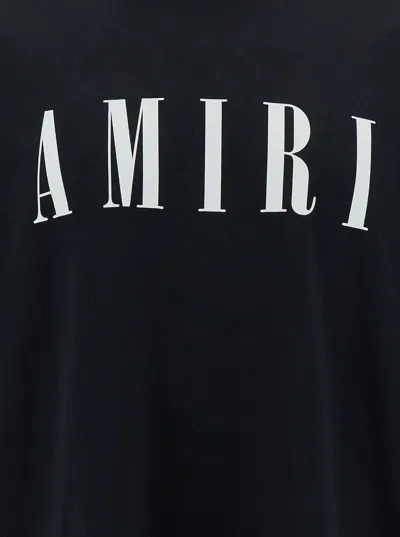 Shop Amiri Black T-shirt With Contrasting Logo Print In Cotton Man