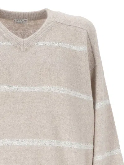 Shop Brunello Cucinelli Sweaters In Oyster