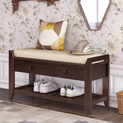 STREAMDALE FURNITURE STREAMDALE SHOE RACK WITH CUSHIONED SEAT AND DRAWERS 