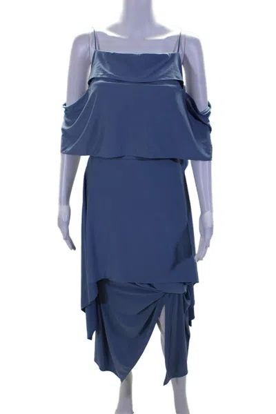 Ferragamo Womens Spaghetti Strap Maxi Dress Blue In Blue