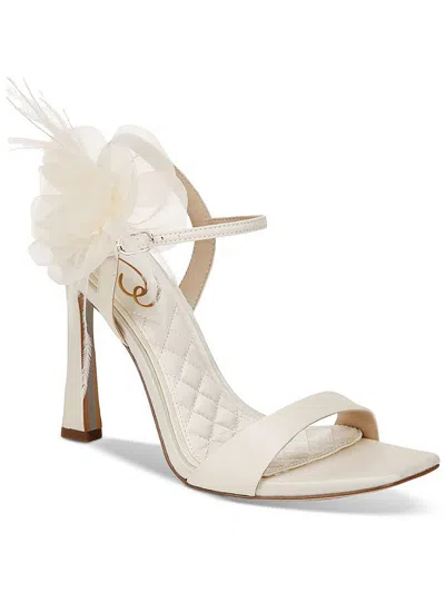 Sam Edelman Leana Womens Satin Feathers Ankle Strap In Multi