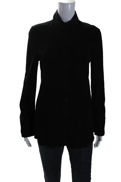 In Transit 2 Womens Black Suede Leather Long Sleeve Button Down Shirt In Black