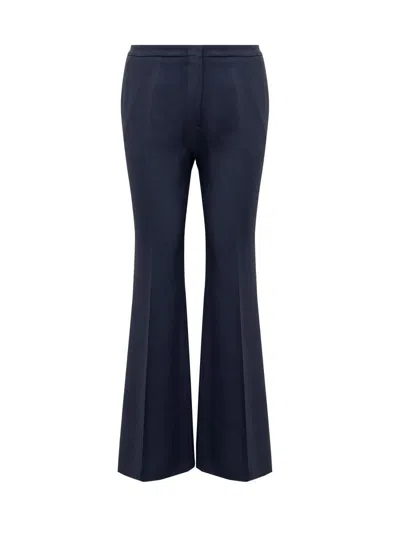 Shop Etro Flared Pants In Blue