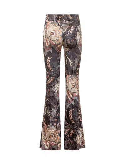 Etro Printed Stretch Viscose Pant In Multicolor