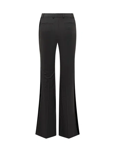 Etro Velvet Flared Hem Trousers Pockets In Black
