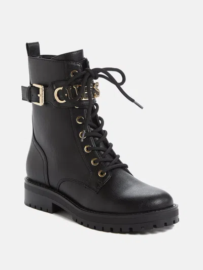 Guess Factory Avarry Utility Booties In Black