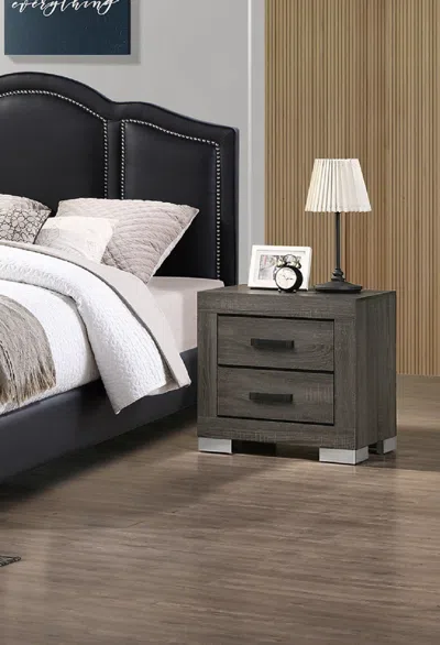 Streamdale Furniture Streamdale 2 Drawers Wood Nightstand With Handles
